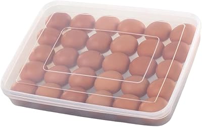 Egg tray for fridge, egg storage box, container for 30 eggs, egg tray with cover, plastic storage box for fridge for refrigerator.. Shop without boundaries at DIAYTAR NIGERIA, offering extensive variety at prices you'll appreciate.