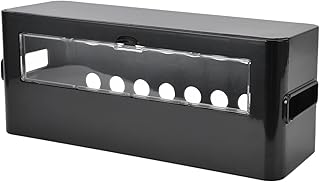 Cable storage box 10.8 x 12.5 x 11 cm 10.6 x 4.9 x 4.3 inches, Multiprise storage box, protection cord support for office, TV, computer, USB hub system (black).. DIAYTAR NIGERIA: Bringing quality products to every Nigerian home at prices everyone can afford.