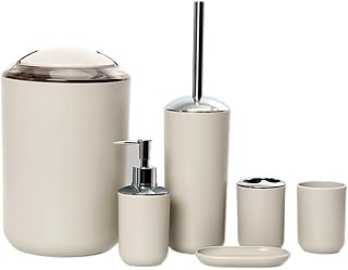 Set of bathroom accessories Serpur with soap dispenser and toothbar (beige) - 6 rooms.. Shop with purpose at DIAYTAR NIGERIA and receive quality products at budget rates within 8 days.