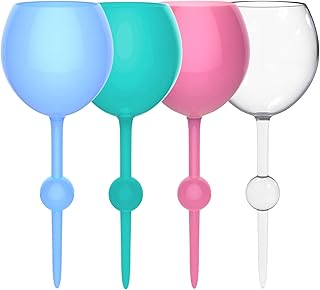 Original floating wine glass The Beach Glass - Unquestable acrylic cocktail glasses, drinking glasses for swimming pool, beach, campsite, exterior - 12 oz (4: transparent, sarcelle blue, pink, blue).. From kitchen tools to phones — DIAYTAR Nigeria ships it all in a week.