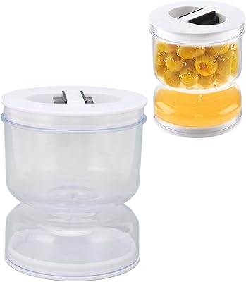 Bewinner pickle pot with folding colander, pickle pot and olives 5.3 inches high with double -sided opening, waterproof design, breeding control container with hourglass for olives.. Shop with ease at DIAYTAR NIGERIA, Nigeria's premier e-commerce platform offering budget-friendly shipping.