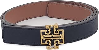 Classic belt with black/dark beige logo for women 141739 with reversible golden hardware, width 1 ".. Enjoy stress-free shopping with affordable prices on DIAYTAR Nigeria.