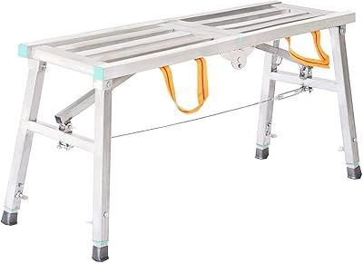 Adjustable work platform with capacity of 400 lb, steel scale, portable folding scaffolding platform for cleaning high paint, dry partitions and decorative walls (100 cm).. DIAYTAR NIGERIA makes quality accessible with low prices and reliable 5-8 day nationwide delivery.