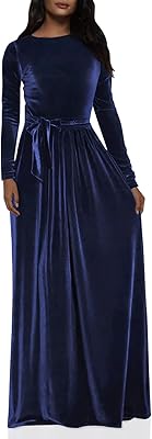 Elegant dress with long velvet sleeves for the women's winter party.. Big savings, small wait times — shop now at DIAYTAR Nigeria.