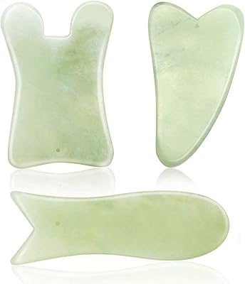 Gua Sha Natural Plate, Gua Sha scrub tool, set of 3 beauty salon tools, spa facial treatments, treatment of trigger for facial lifting and bio-drainage (green).. Your ultimate shopping destination, DIAYTAR NIGERIA combines extensive selection with affordable shipping.