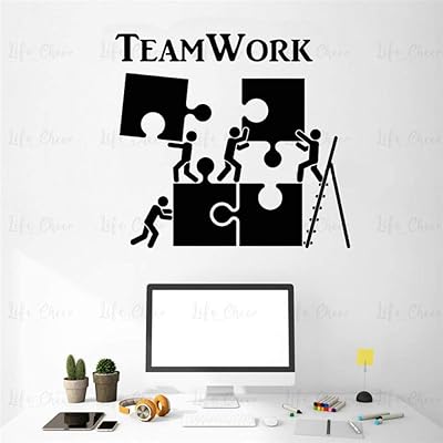 Teamwork motivation Motivation Office Employee Vinyl Stecker Wall Decoration Decoration Puzzle Wall Stickers Modern Interior Art Decoration 88x80 cm.. Shop with purpose and save with DIAYTAR NIGERIA's extensive platform and nationwide delivery service.