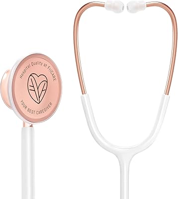 Pink gold fricare stethoscope with transport case and pen lamp, gifts for nurse/doctor/medical student (white).. A world of products at your fingertips — thanks to DIAYTAR Nigeria.