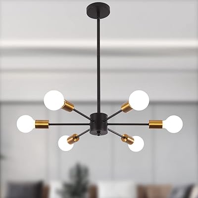 Modern janeed spoutnik chandelier, semi-flat ceiling suspension, golden chandelier in the middle of the century, industrial suspension for kitchen, living room, dining room, restaurant.. Shop confidently with DIAYTAR NIGERIA, offering affordable prices and reliable delivery within a week.
