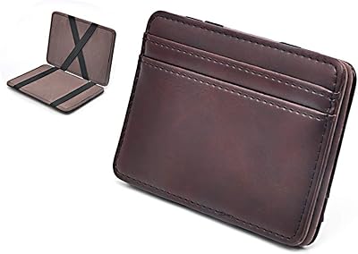 Cartes holder with magic ticket pliers for men and women leather wallet.. DIAYTAR NIGERIA combines extensive product options with budget-friendly prices, delivered in 5-8 days.