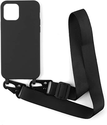 Elegant antichoc protection case in flexible matt matt mat, heat resistant polyurethane and Boyuz adjustable neck cord compatible with iPhone 13, black.. Shop anytime, receive on time — only with DIAYTAR Nigeria.
