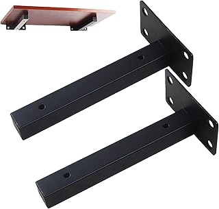 2 robust stainless steel corner supports, metal wall shelves, decorative floating industrial shelves with screws (black 150 mm/5.9 inches).. DIAYTAR NIGERIA: Your affordable gateway to thousands of products delivered promptly nationwide.