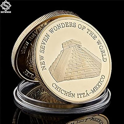 Replica of gold plated coin, commemorative piece of the seven wonders of the Mexican world 2007, new craft collection, memory decoration of the house.. DIAYTAR NIGERIA: Where thousands of products meet affordable prices and reliable 5-8 day delivery.