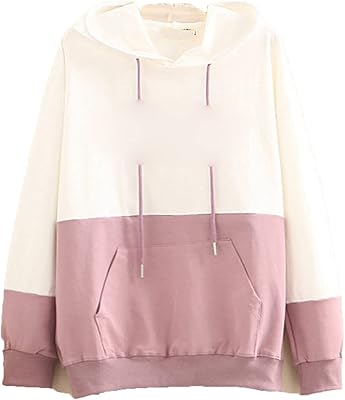 DSUBAN Teen Girls hoodie for women, hot hooded sweatshirt in winter patchwork (color: pink, size: m).. Experience the convenience of boundless shopping with DIAYTAR NIGERIA's affordable platform and quick shipping.