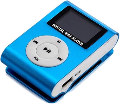 BABYPSKI Mini MP3 Music Music Reader Metal Clip with LCD screen supporting the TF Large Application - Blue Card - Blue.. DIAYTAR NIGERIA: Your partner in affordable shopping with nationwide delivery in just 5-8 days.