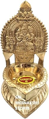 Nayagi ® - Kanchi Kamakshi Deepam - Fabriqué en Laiton Deepam / Vilako / Madha Vilako - Moyen - 6 "De Hauteur (Couleur or).. With DIAYTAR Nigeria, shopping online is easy, affordable, and fast.