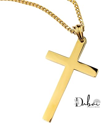 24 -carat gold cross necklace for men collar with pendants.. Your comprehensive marketplace awaits at DIAYTAR NIGERIA with affordable prices and reliable delivery times.
