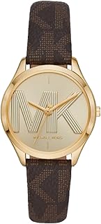 MICHAEL KORS MK2862 woman watch, golden dial, brown leather bracelet, brown, bracelet.. From checkout to your doorstep in less than a week — DIAYTAR Nigeria.