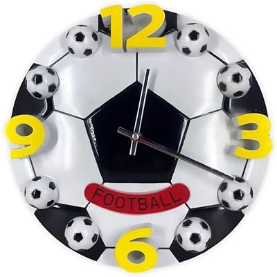 Homemade decorative wall clock, sporty design, creative football motif for living room, silent quartz wall clock for home decoration, 30cm.. DIAYTAR NIGERIA: Where affordability meets variety in Nigeria's most comprehensive online marketplace.