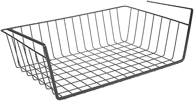 Suspended storage basket under shelf, large metal wire basket for kitchen, office, bathroom, pantry, library, black.. DIAYTAR NIGERIA connects desires with reality through affordable prices and reliable delivery service.