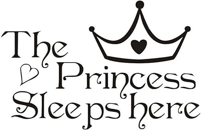 Mural vinyl sticker, artistic design, mural quotes, the princess sleeps here, background, decorative artistic stickers for children, 35x22cm.. DIAYTAR NIGERIA combines the largest product selection with affordable prices and reliable delivery.