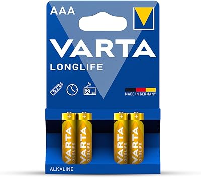 Varta AAA Long Life alkaline battery for sustainable performance in everyday devices (pack of 4).. Experience the convenience of boundless shopping with DIAYTAR NIGERIA's affordable platform and quick shipping.