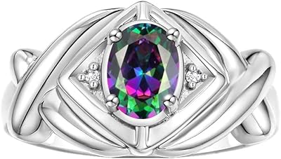 Diamond ring and simulated Alexandrite set in sterling silver - xo hugs & kisses - ring with stone birth stone.. DIAYTAR NIGERIA: Simplifying access to thousands of products with affordable nationwide shipping.