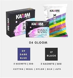 Kit Kadam Pakka Multicolored 4: Gloom Fabric Kit, 50 g package | Includes a Divex color stabilizer | Permanent dye for jeans and old discolored clothes.. Experience the power of choice with DIAYTAR NIGERIA's extensive catalog and reliable delivery service.