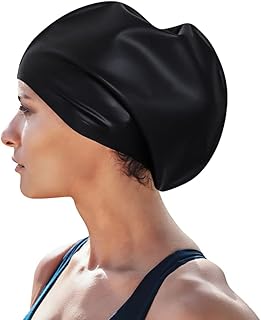 Large bathing hat waterproof with special design for women and men, bath hat for long, thick, curly and braided hair, durable silicone bath cap.. Shop from Nigeria's largest product selection at DIAYTAR, with budget-friendly prices and swift delivery.