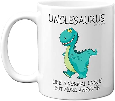 Unclesaurus cup-Father's Day gifts, uncle's birthday, Christmas dinosaur gifts, 11 oz ceramic coffee cup going in the dishwasher, nephew niece, cute cups, funny cups, made in the United Kingdom.. Shop with confidence at DIAYTAR NIGERIA, Nigeria's premier affordable e-commerce platform.