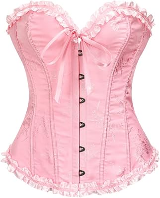 Women's bustier corset - High French vintage corset to wear jacquard border bone ruffled sexycorests bustier short short stretch with women.. Your shopping needs fulfilled through DIAYTAR NIGERIA's extensive selection and nationwide delivery.