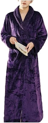 Men's shower dress, thin kimono, casual cotton bathrobe, plush night clothes, long -sleeved nightgown, hot night dresses (color: purple, size: L).. Shop confidently with DIAYTAR NIGERIA, offering affordable prices and reliable delivery within a week.
