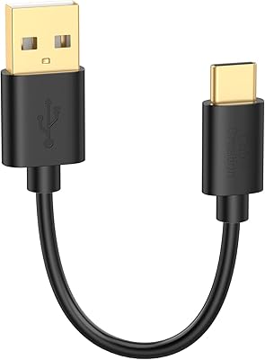 Creation cable USB C Court 6 inch cable (USB C to USB A 2.0) 3A Fast load, compatible with MacBook (Pro), Galaxy S10/S9/S9+, Pixel 2 XL, Gopro Hero 7 6 5, 15 cm/0.5 foot, black.. DIAYTAR NIGERIA: Where every purchase is affordable and delivery is always within a week.