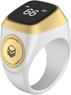 Akas Smart Tasbih Ring 20 mm, for Islamic prayer, recall of the prayer moment, Tasbih counter with OLED screen, waterproof (white).. Nigeria's favorite online shopping platform, DIAYTAR offers unbeatable prices and delivery within a week.