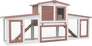 Large Outdoor Cage for Rabbits Vedaxl for pets and small animals from the garden, luxury cage for rabbits, brown and white.. DIAYTAR NIGERIA: Bringing quality products to your doorstep at prices that won't break the bank.