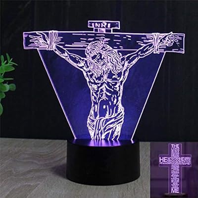 Pack of 2 night lights 3D Jesus Christ, 7/16 changing colors, office lamp for home decoration - Best gift for children/friends/birthday/vacation.. Get what you need, when you need it — DIAYTAR Nigeria delivers fast.