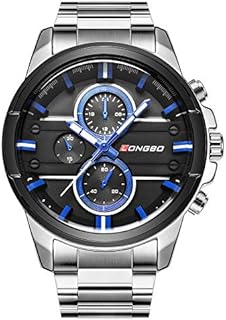 Analog watch for men (black dial and silver bracelet), bracelet.. Skip the traffic, shop online — DIAYTAR Nigeria brings it to you.
