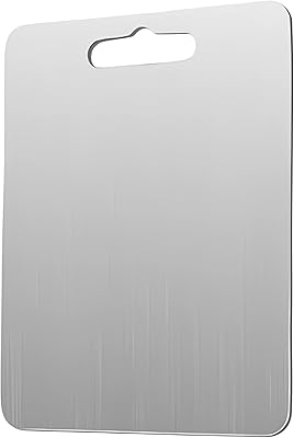Stainless steel metal cutting board 304 Beauty for kitchen, meat, fruit, pastry, pizza, cheese, vegetables, non -slip cutting board, paste board (39 x 28 cm).. DIAYTAR NIGERIA: Bringing quality products to every Nigerian home at prices everyone can afford.