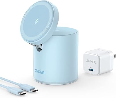 Wireless magnetic charger Anker 2 in 1 Mag GO 623 with USB-C 20 W charger for iPhone 14/14 Pro/14 Pro Max/13/13 Pro Max, AirPods Pro (Blue Mog).. Shop like never before with DIAYTAR NIGERIA's comprehensive marketplace and budget-friendly shipping.