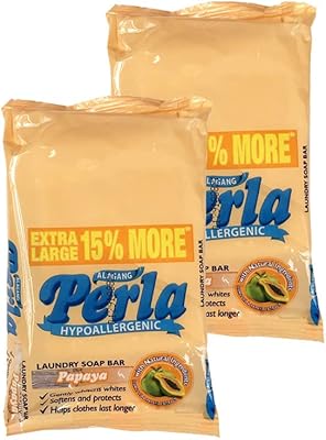 Perla papaya laundry soap (2 extra large bars of 115 g).. DIAYTAR NIGERIA: Bringing affordable shopping solutions with a diverse product catalog delivered nationwide.