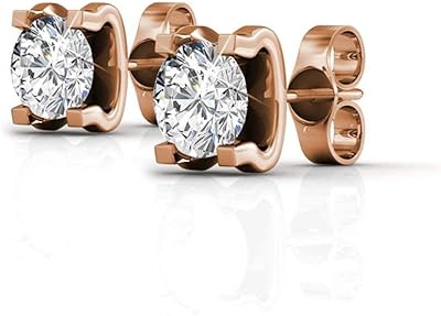 Cate & Chloe Clara Bright earrings in 18 carat gold with crystals.. DIAYTAR NIGERIA: Your trusted e-commerce partner with extensive product choices and affordable delivery.