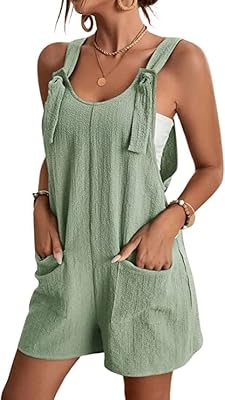 Damped summer peak for women, overalls with knot straps, cute shorts, combination with pockets.. Fast delivery, fair prices, and full variety — only on DIAYTAR Nigeria.
