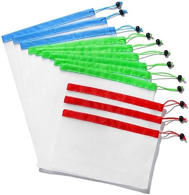 15 pieces bags of reusable products for vegetables, ecological net bags for grocery store and storage of fruits and vegetables, machine washable net bags, type 2-12 pieces.. From office supplies to fashion — DIAYTAR Nigeria brings it fast.