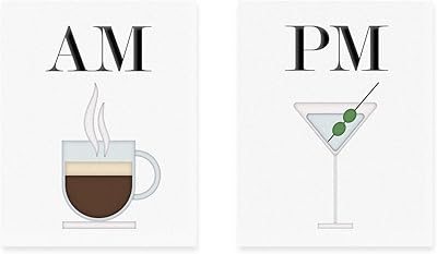 AM PM Coffee Martini Lot of 2 wall decorations for living room and office - Coffee wall printing for interior decoration (top quality matt paper - 20.3 x 25.4 cm without frame).. Embrace a new era of online shopping with DIAYTAR NIGERIA's extensive range and budget-friendly prices.