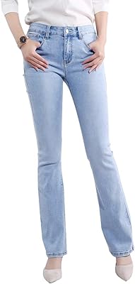 Large jeans for women, high -waisted bell jeans, torn skinny jeans - light blue.. DIAYTAR NIGERIA: Where shopping is a pleasure with affordable prices and reliable delivery service.