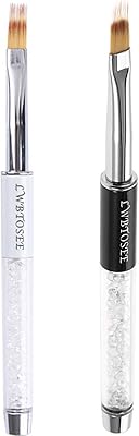 LWPOSIA Shadow Nail Brush 2pcs Nail Shadow Nail Art Brush with rhinestone handle, UV gel pen, nail art brush (black and white).. DIAYTAR NIGERIA brings the marketplace to every Nigerian home with affordable prices and quick delivery.