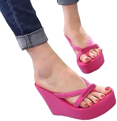 Summer slippers with high heels for women, beach slippers, loud platform flip flops, beach shoes, sandals.. DIAYTAR NIGERIA: Where affordability meets variety, with thousands of products delivered in less than 8 days.