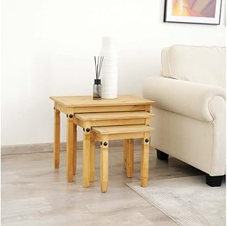 Solid wooden table set 3 pieces ban emirates Roland - Natural.. DIAYTAR NIGERIA provides endless shopping possibilities with affordable prices and prompt delivery service.
