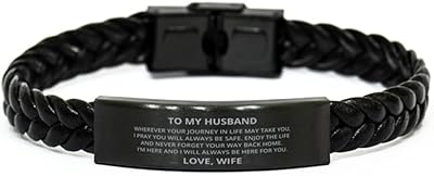 Leather bracelet braided to my husband, where your trip can lead you, best Christmas gifts from my wife, stainless steel.. Your shopping needs fulfilled through DIAYTAR NIGERIA's extensive selection and nationwide delivery.