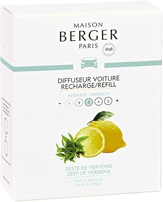 Lot of 2 car diffusers - Ceramic system - 4/6 weeks - Lamb burger perfume - Made in France - Verbena perfume / Fleur de Verbena perfume.. DIAYTAR NIGERIA: Connecting Nigerians with affordable products through our expansive e-commerce platform.