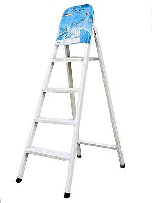 Robust robust steel scale, ultra stable folding scale. (4 steps, white).. DIAYTAR NIGERIA: Bringing quality products to every Nigerian with affordable nationwide delivery.